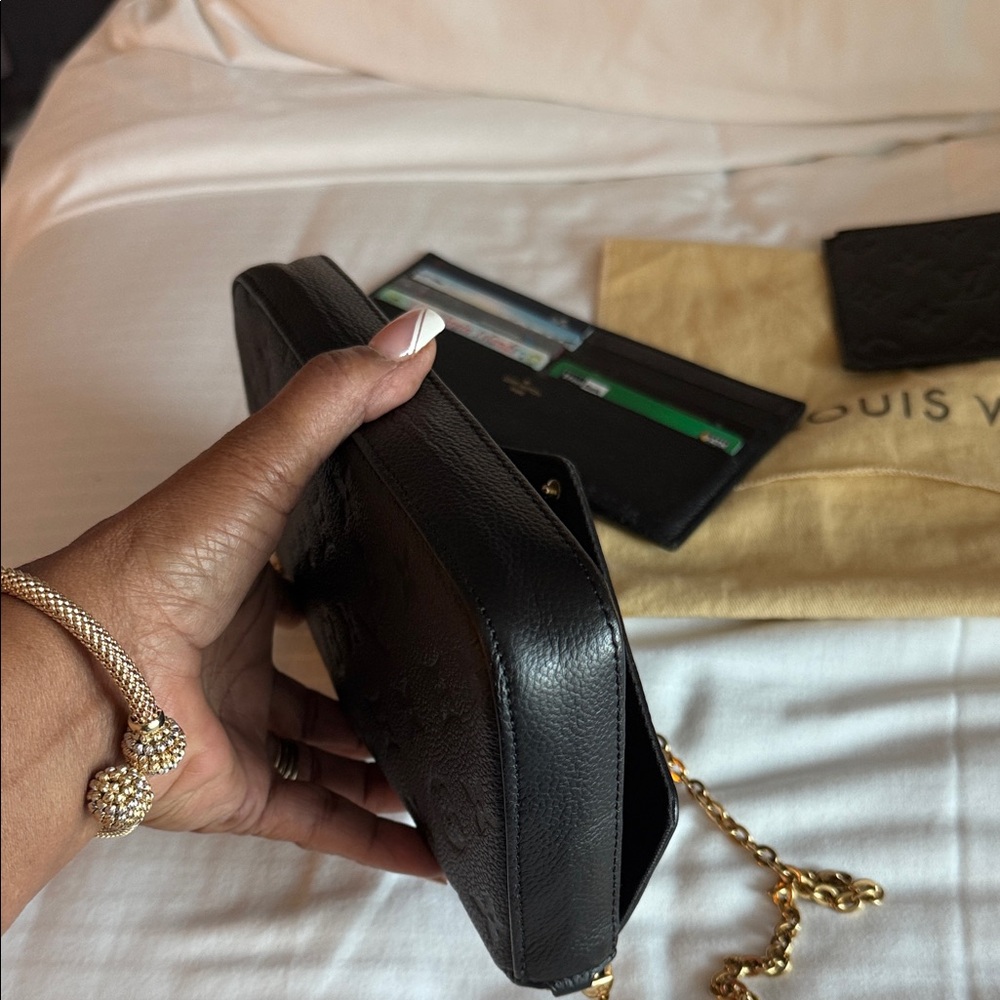 Louis Vuitton Black Clutch with Gold Chain - Picture 8 of 9